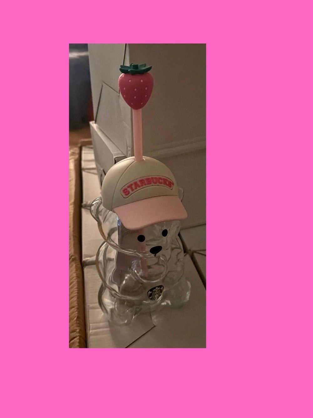 Starbucks viral Strawberry Straw glass cup, for your favorite drinks.